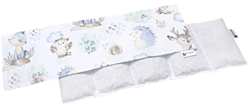 Medi Partners Kirschkernkissen 60x20cm 800g 100% Baumwolle 5 kammern Körnerkissen groß Öko Natur Wärmekissen Kältetherapie abnehmbarer Bezug (Hirsch und Igel)