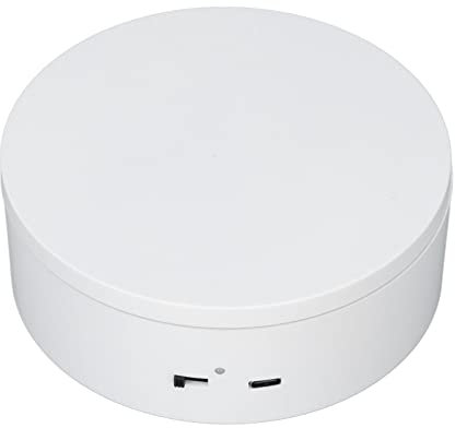 Plato Giratorio con Pantalla Giratoria, Soporte para Plato Giratorio con Pantalla Eléctrica, Soporte de Carga de 3 Kg, ABS, 360 °, Blanco, Giro en Sentido Antihorario, Automático