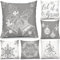 Tatuo 6 Stück Weihnachten Kissenbezüge Feiertag Polsterbezüge Zierkissenbezüge für Sofa Couch Büro Schlafzimmer Dekoration (Silberner und Grauer Stil, 16 x 16 Zoll)