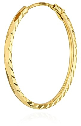 NKlaus Einzel-Creole 16mm, 1,1mm breit, 333 Gelbgold, 8 Karat | Die einzelne Creole hat einen Durchmesser von 16mm und ist 1,1mm breit
