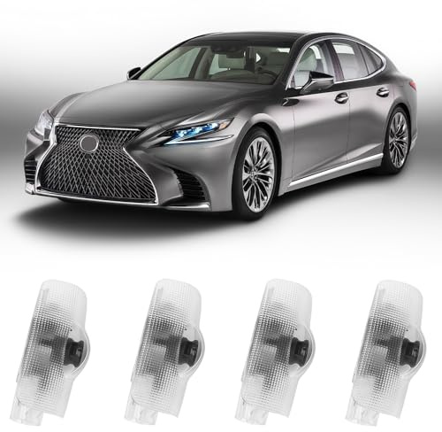 4 Pieces Car Door Logo Projector Compatible with Car Accessories LS/ES/is/LX/RX/GS/GX/RC/UX, Car Accessories, HD LED Car Welcome Lights Without Fade, 3D Ghost Light