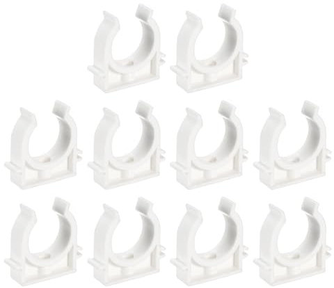 uxcell PVC Water Pipe Clamps, 10pcs Fit for 32mm(1-1/4) OD Hose Hanger Support Pex Tubing U-Shaped Pipe Clamps Clips