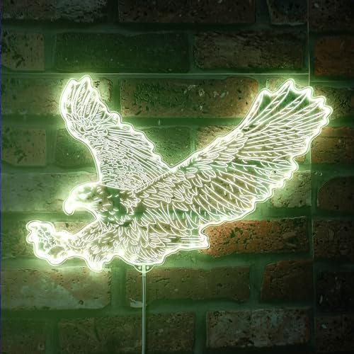 ADVPRO Adler Falcon Landing Animal RGB Dynamic Glam LED-Schild – Schnittform – intelligente 3D-Dekoration – mehrfarbige Beschilderung st06s86-fnd-i0076-c