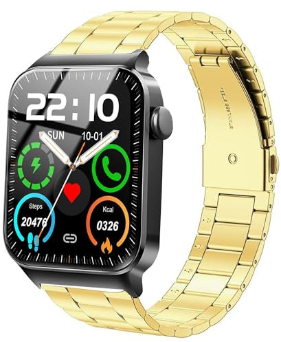 Blueshaweu Correas de repuesto para reloj inteligente T50S T50H de liberación rápida de acero inoxidable compatibles con reloj Donerton T50S T50H de 1.85 pulgadas, Uaue T50S de 1.85 pulgadas, VKAROOD