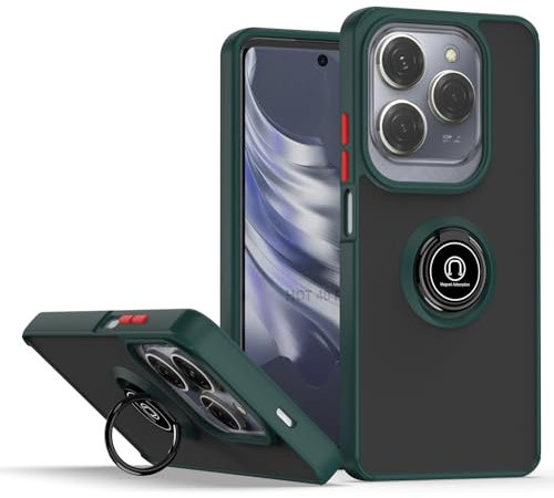 Compatible avec Tecno Spark 20 Pro 4G Coque,Compatible avec Infinix Hot 40 Pro 4G / Hot 40 4G Support intégré Housse de téléphone magnétique pour Voiture Antichoc et antichut Green