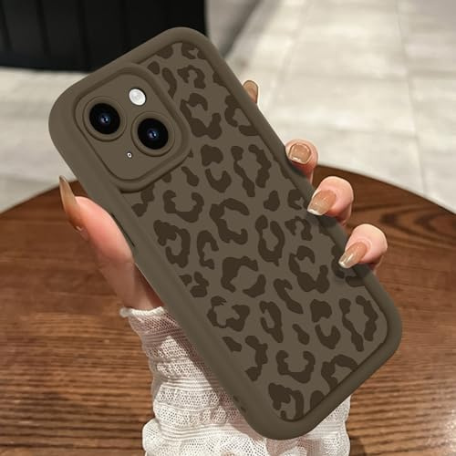 MOWIME Compatible with iPhone 14 Case, Cheetah Print, Brown