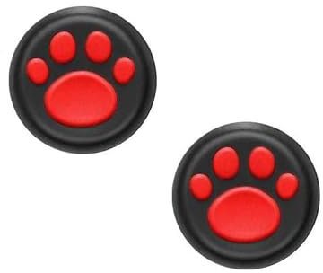 2 x rote Katzenpfoten-Schutzkappen aus Silikon, analog, kompatibel mit PS5, PS4, Xbox Series S|X und Xbox One Controllern