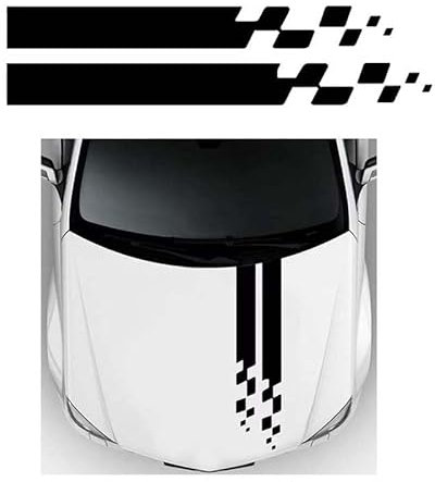 ARRYEDCN Auto Motorhaube Streifen Aufkleber, für Jeep Renegade Compass Grand Cherokee Motorhaube Streifen Aufkleber Racing Stripes Grafik Aufkleber Wasserdicht Sport Streifen,B