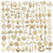 EIHI 100 Stück Charms Gold Anhänger, zum Schmuck Basteln, Gemischte Anhänger Kette und Vintage Aesthetic, Armbänd Ohrringe Halskette