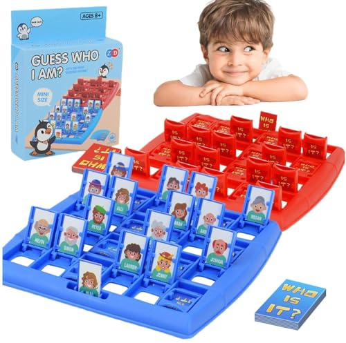 Juego de Mesa Quién Soy,Juego Educativo de adivinanzas | Juego Preescolar, 96 Piezas, interacción Entre Padres e Hijos, Rompecabezas de Pensamiento de razonamiento lógico para Interiores