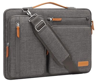 MOSISO 17,3 Pollici Borsa Tracolla Laptop, 17-17,3 Pollici Custodia Computer Compatibile con Dell, HP, Lenovo, Asus, Acer, Alienware,Lato Open Borse Messenger&4 Cerniera Tasche&Handle, Grigio Talpa
