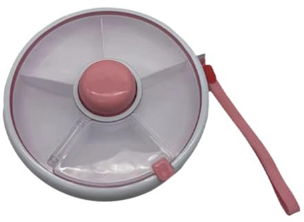 Blmirror Snackbox mit Fächern, Snack-Spinner mit Armband, Tragbare Obst- und Süßigkeiten-Aufbewahrungsbox für Kinder, Snack-Aufbewahrungsbox, Rosa