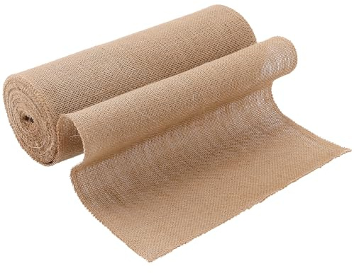 SOUJAP Rouleau de toile de jute naturelle pour tables à manger, travaux manuels, projets de couture - 30 cm x 10 m - Marron