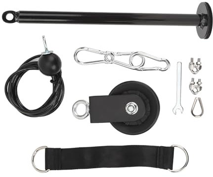 Pulley System For Home Gym, Gym Pulley System Cable Pulley System Gym with 2m Cable Stainless Steel Nylon Weight Cable Pulley System For Biceps Triceps Shoulders Back