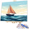 Malen Nach Zahlen See Segelboot,100x130cm DIY Malen Nach Zahlen Erwachsene, DIY Kreativ Set für Erwachsene Handgemalt Ölgemälde Kits auf Leinwand Geschenk, Acryl-Malen Nach Zahlen für Wanddeko s-135