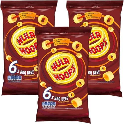 Crisps Bundle With BBQ Beef Crisps by Hula Hoops 6x24g (3 Pack)
