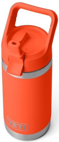 YETI Rambler Jr Kids Bottle, Vacuum Insulated Stainless Steel Bottle with Straw Cap, Papaya, 12 oz (354 ml)
