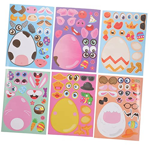 VICASKY 48blätter DIY Ostereier Aufkleber Kreative Bastelaufkleber Für Spiel Und Spaß Zu Ostern Dekoration Für Ostereier Und Partys