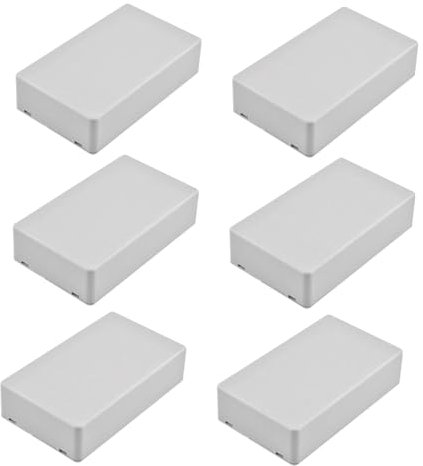 6 Stück Abzweigdose Wasserdicht Verteilerdose Aufputz, 98 x 58 x 24 mm Kunststoffgehäuse Elektronik Gehäuse ABS Kunststoff Projekt Box Abzweigdosen Elektrischer Anschlusskasten für Elektroprojekt