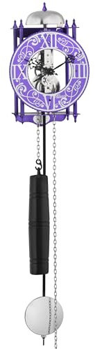 Hermle Mechanische Skelettuhr mit Metallräderwerk Skelett Pendelwanduhr Lila 8-Tage Laufwerk Glockenschlag 62cm- 71016-K90711