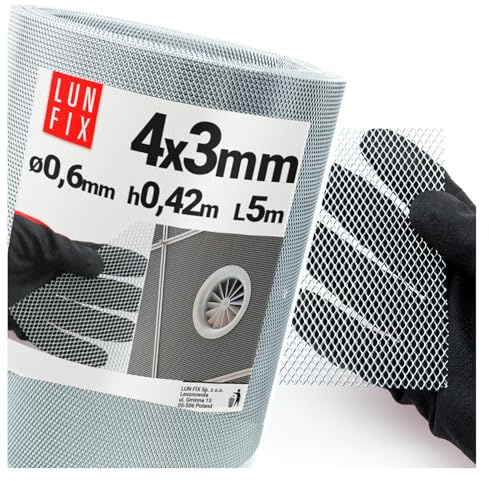 Lochblech 4x3mm Ø0,6mm 0,42x5m verzinktes Streckgitter Stahlgitter | universelles Renngitter für Kühlergrill, Grillgitter Auto, Lichtschachtabdeckung, Lüftungsgitter