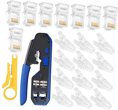 LIFKICH 1Set Strumento Crimpatura con Connettori Pinza Spelafili per Elettricisti Facile Utilizzo Design Antiscivolo Adatto per Te e Manutenzione