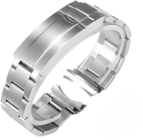 BoBoHome 316L Edelstahl Ersatz-Uhrenarmband Kratzfestes Metall - Herrenuhr Armband für Rolex Deepsea Sub-Matt Silber 21mm