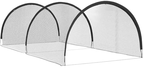 vidaXL Béisbol y Softbol Negro 702 x 369,5 x 243,5 cm Poliéster, Jaula de béisbol Amateur, Duradera, portátil, Equipo de práctica al Aire Libre