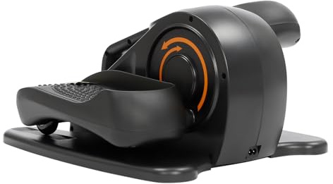 Unter Schreibtisch Ellipsentrainer Motorisiert 50W Mit LED Display 3 Auto & 5 Manuel Modi Fernbedienung 25kg Belastbar Klappbar Mini Bein Pedaltrainer Für Senioren Erwachsene Home Office 40x37x25cm