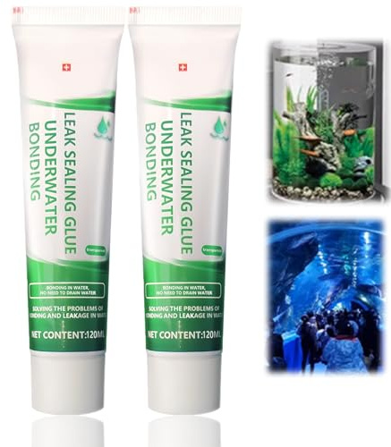 2PCS Underwater Aquarium Sealant,Waterproof Aquarium Repair Adhesive,Fish Tank Sealant,Waterproof Clear Silicone Sealants,Strong Transparent Seam Sealants,Repair Adhesive - Underwater Safe