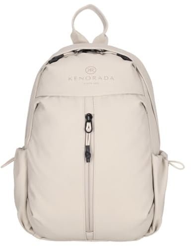 Kenorada Rucksack Leisure CB3-B | Kompakter Daypack mit 2-Wege-Reißverschluss | Wasserabweisend, leicht | Anti-Diebstahlfach | verstellbare Schulterriemen (beige)