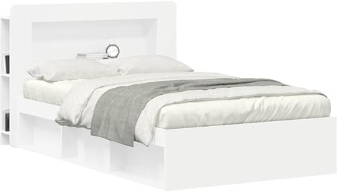 vidaXL Kopfteil-Schrank mit Speicher Weiß Holzwerkstoff, Organisationsschrank fürs Schlafzimmer, vielseitiger Kopfhörer, stylische Ergänzung, haltbare Aufbewahrung