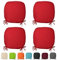 Set Of 4 Beautiful REMOVABLE ,Foam,Dining Garden Chair Cushion Seat Pads With Ties (Red)