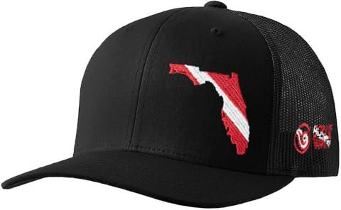 Born of Water Florida Scuba Diver Down Flag Trucker Hat