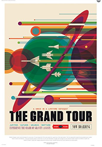 onthewall The Grand Tour, The Great Voyage Space Travel, Tourism NASA, Sonnensystem, Planeten, Rocketship Kunstdruck-Poster, 50 x 70 cm