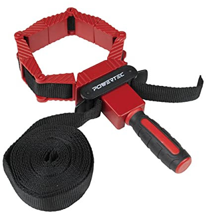 POWERTEC 71122 Deluxe Polygon Quick Release Band Clamp | Woodworking Frame Clamping Strap Holder