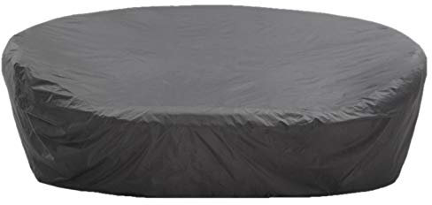 KaufPirat Premium Abdeckplane Sonneninsel Rund Ø 260x85 cm Gartenmöbel Gartentisch Hülle Abdeckung Haube Schutzhülle Abdeckhaube 6.000 mm Wasserbeständigkeit Anthrazit