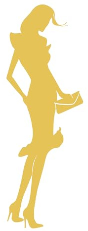 WC-Schild, Toilettenschild Lady selbstklebend, Damen, Gold, M