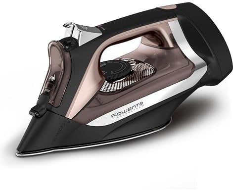 Rowenta Access Stainless Steel Soleplate Steam Iron with Retractable Cord 1725 watts Powerful steam diffusion, Cord easy storage, Auto-off, Anti-Drip, Portable, Ironing, Garment Steamer Black