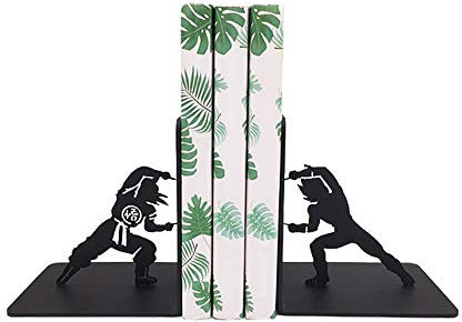 Wenhua Serre-Livres Noir, Bibliothèque Créative Dragon Ball Legend avec Étagère, Support De Livre Décoratif pour Étudiants (Serre-Livres Noirs),a