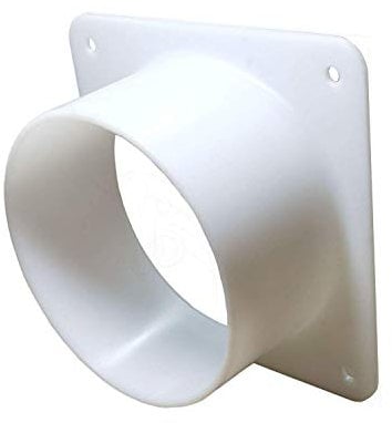 AZITICY Plastic Flange Ventilation Pipe Connector Wall Air Tube Hose Flange Adapter Dryer Vent Wall Plate for Duct Fan Kitchen Air Vent Exhaust Ventilator Range Hood (Model D / 100mm)