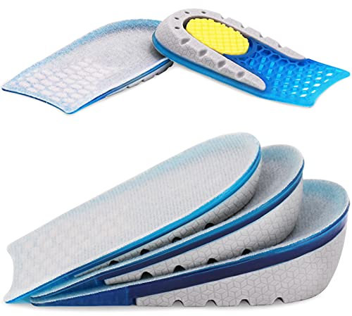 Ailaka Gel Höhe Erhöhen Einlegesohlen - Unsichtbare Schuhlifteinsätze Gel Fersenpolster, 0.6Zoll/1.5CM Geleinlagen für Männer und Frauen