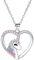 J.MUEN Einhorn Kette, 925 Sterling Silber Tier Schmuck Geburtstagsgeschenk für Mädchen Frauen