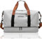 CHGANG Frauen Turnbeutel, Damen Sport Seesack mit Trocken-Nass-Trennung, Reise Crossbody Tasche Weekender Übernachtungstasche, wasserdichte Reise Duffle Bag, grau, Turnbeutel