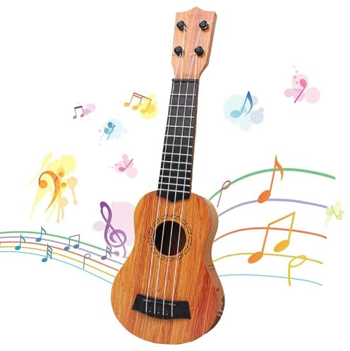 Kindergitarre, 38cm Mini Gitarre, Ukulele Kinder, Ukulele Spielzeug für Kinder mit 4 Verstellbaren Seiten, Gitarre Spielzeug für Kleinkinder, Anfänger, Jungen, Mädchen (15 inch)