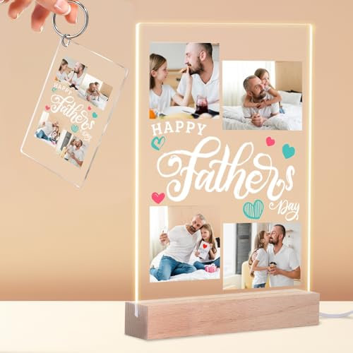 Benutzerdefinierte Spotify Song Plaque für Vater, Personalisierte Acrylbild Plakette mit Textbasis Geburtstag Vatertag Geschenk