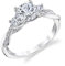 Molioaki 1.48 Karat (ctw) Verlobungsring Gold 9 Karat (375) Weißgold eheringe damen 3 Stein Verlobungsring Diamantring Brillantschliff 5A Zirkonia ring Verlobung Hochzeit Geschenk mit CZ-GE