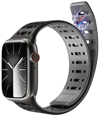 pzoz Silicone per Apple Watch Series 10 9 8 7 6 5 4 3 Ultra 2 1 SE SE2 49 mm 46 mm 45 mm 44 mm 42 mm Donna Uomo, 42mm/44mm/45mm/49mm/46mm(2024 Series10), Silicone, Nessuno