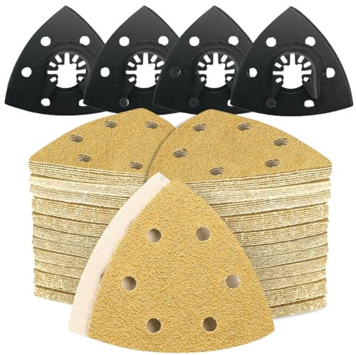 124 Multi Tool Sandpaper Kit for Bosch/Dewalt Most Oscillating Tool Sanding Pads,Available in a Variety of Grit Sizes Suitable for Sanding in Confined Work,for Sanding Hardwoods,Metals,Wall Finishes