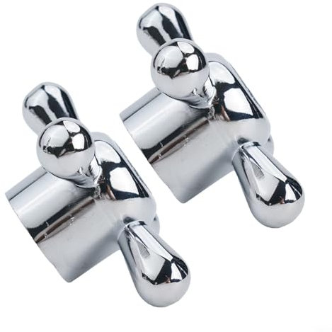 YJDOORPLAY Faucet Knob Handle - Alloy Replacement Tap Kit - with 8mm 20 Teeth Valve Core for Kitchen Bathroom Bathtub Silver 2 Pieces